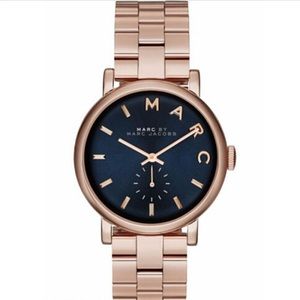 ✨MARC JACOBS✨Rose Gold Navy Baker Watch Womens